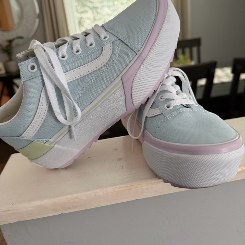Vans Women's Sneakers in Light Blue and Lavender